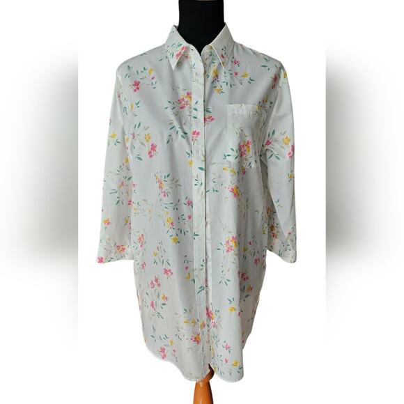 Land's End Floral Button Down Floral Shirt - Picture 1 of 11